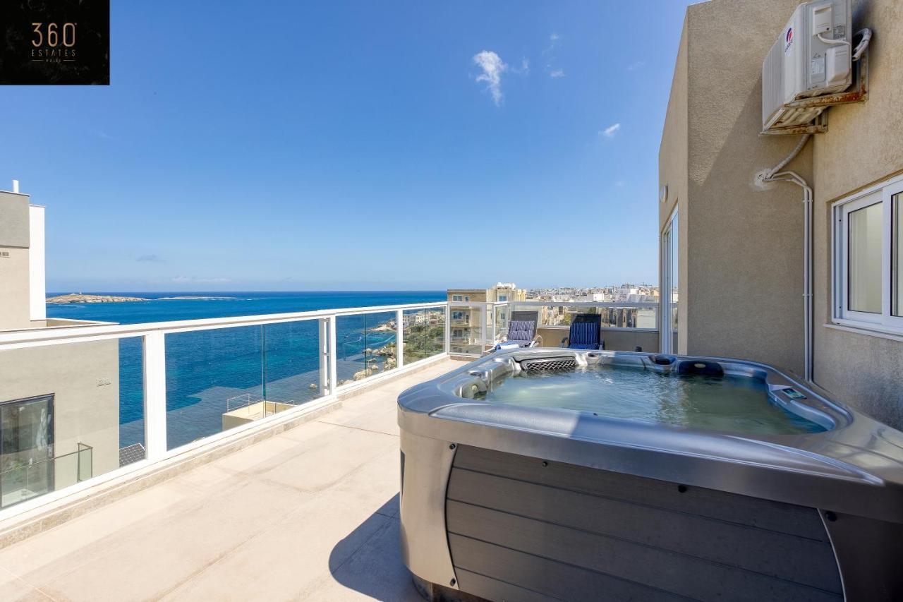 Luxurious Sea Front Penthouse With Private Hot Tub By 360 Estates Apartamento St. Paul's Bay Exterior foto